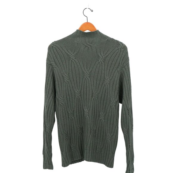 Peruvian Connection Men's Baby Alpaca Silk Cable Knit Zip Cardigan Sweater M - Picture 3 of 3